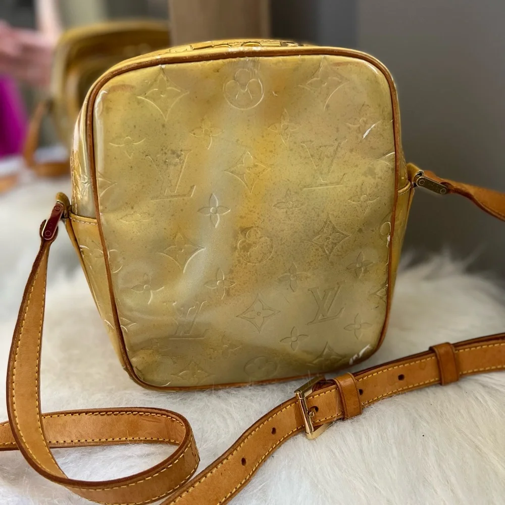 Louis Vuitton Yellow Vernis Leather Crossbody Bag
